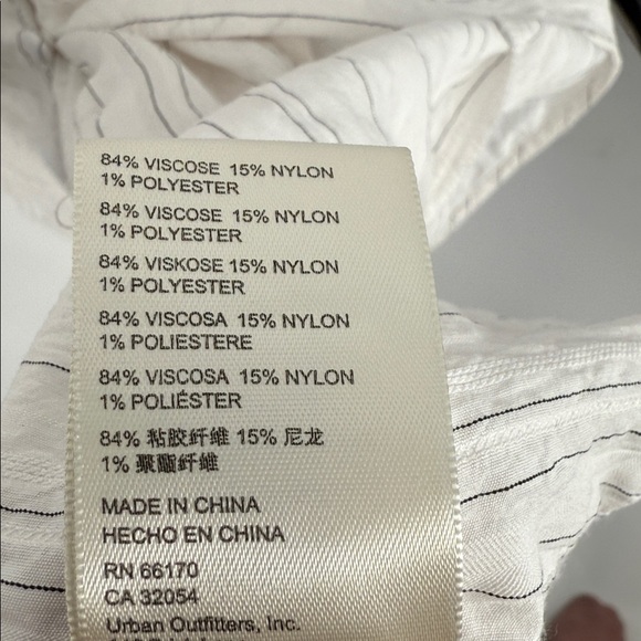 Free People Luna Button Down Pin Stripe Puff Long Sleeve Maxi Top XL - Picture 9 of 12